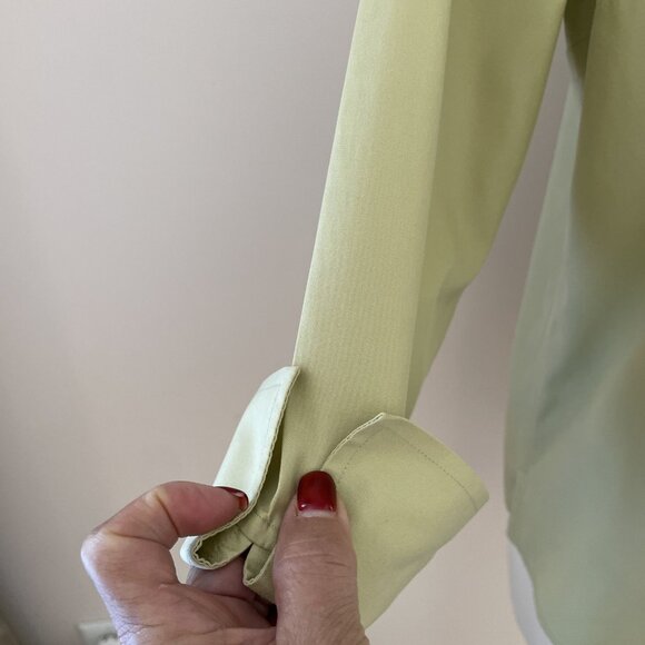 Vintage Talbots Wrinkle Resistant Button Down Blouse Size 8 Sage Green Luxury - Picture 4 of 12